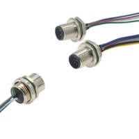 Conector M12 de 4 Pines, Código A, Cable de Soldadura de Potencia, Arnés de Cables con Conector Macho y Hembra Industrial, Conector Impermeable M12