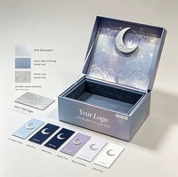 Boîtes cadeaux personnalisées avec logo imprimé, motif étoilé, insert en velours, décoration lunaire, emballage rigide pour bijoux et cadeaux haut de gamme