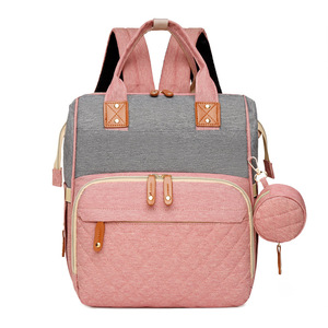 2025 moda mamá bolsas de pañales conjunto mochila bebé pañal al por mayor cambiar cama mamá bolsa de pañales - Product Image 6