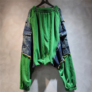 Fashion Hip Hop Sexy Casual Color Block Patchwork in Denim sportivo ampio ampio pantaloni da Jogger pantaloni <span class=keywords><strong>Cargo</strong></span> <span class=keywords><strong>donna</strong></span> - Product Image 4