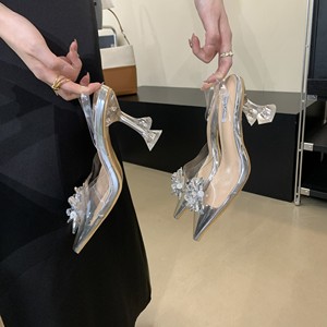 2025 Women's Crystal Wedding High Heels Elegant Bridal <b>Sandals</b> with Thin Heels New Style for Summer - Product Image 6