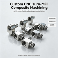 Pièces de refroidissement liquide AI de haute précision usinées sur commande par CNC |   Composants en acier inoxydable, laiton et alliage d'aluminium