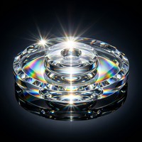 Socle en cristal, base de trophée K9, socle d'exposition en cristal, composant artisanal en verre à facettes, base pour animaux en cristal