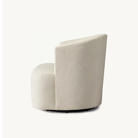 Fauteuil pivotant moderne de luxe à 360 degrés, tissu texturé blanc crème, fauteuil club confortable, mousse haute densité, fauteuil d'appoint pour salon