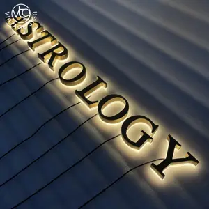 Custom 3D Led Backlit Letter Sign Illuminated Shop Advertising Led Signboard For Wall Logo