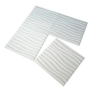 Home Decoration PVC 3D Fiber Wallpaper White Wall Panel OEM Colorful removable wall siding boards