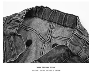 Jeans de Mezclilla Grises para <span class=keywords><strong>Hombre</strong></span>, Estilo Urbano, Holgados, de Pierna Ancha, Casuales, para Verano - Product Image 4
