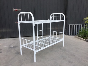 Giá Rẻ Bán Buôn Kích Thước Duy Nhất Đôi Decker Giường Đen Nền Tảng Thép Kim Loại Giường Tầng Với Slide - Product Image 6