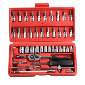 46pcs Ratchet cờ lê Bộ Kit tay áo cho xe hơi xe máy xe đạp sửa chữa công cụ kết hợp sửa chữa cờ lê Ổ cắm cờ lê tuốc nơ vít - Product Image 5