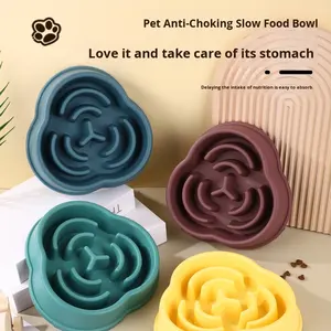 Cuenco de plástico antideslizante para mascotas con nuevo patrón sólido transfronterizo, comedero lento para perros y gatos <span class=keywords><strong>Benz</strong></span>, cuenco educativo saludable - Product Image 3