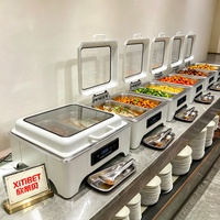 Chauffe-Plat Électrique de Luxe en Acier Inoxydable, Réchaud de Buffet 6L 400W pour Traiteur, Hôtel, Restaurant, Fêtes
