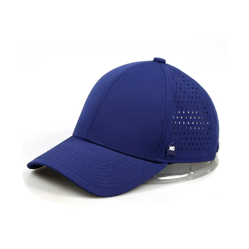 White Blue Plain Custom Rope Blank Waterproof Cap Closed Back Performance Waterproof Hats With Logo