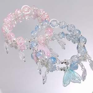 Bracelet Fantaisie en Perles <span class=keywords><strong>de</strong></span> Verre Cristal Popcorn avec Pendentif Goutte <span class=keywords><strong>et</strong></span> Breloque Queue <span class=keywords><strong>de</strong></span> Poisson pour Filles, Femmes, Étudiantes – Bracelets d'Amitié, Cadeau Bijou - Product Image 3