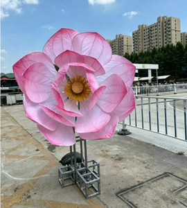 Steli <span class=keywords><strong>di</strong></span> <span class=keywords><strong>loto</strong></span> artificiali Y276 personalizzabili con lussuose fioriture in tulle, singolo stelo, decorazioni <span class=keywords><strong>di</strong></span> alta gamma per feste e celebrazioni. - Product Image 4