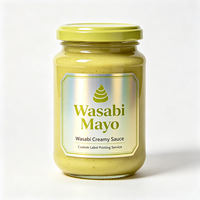 Étiquettes de bouteilles de wasabi et de mayonnaise Haoxuan OEM, autocollants adhésifs imperméables imprimés UV sur PET pour l'emballage de sauces