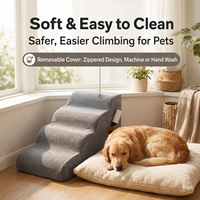 Escaliers pour animaux de compagnie en mousse amovibles, lavables et antidérapants pour chiens de petite taille et âgés, utilisation moderne et minimaliste dans le salon