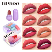 Offre Spéciale Gros Haute Qualité Personnalisé Maquillage Couleur De Sucrerie de Velours Mat Mini Capsule Rouge À Lèvres