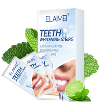 ELAIME Tiras Blanqueadoras de Dientes sin Peróxido, Seguras para el Esmalte, 14 Días, Menta, Certificación CE, Empaque Personalizable, Cuidado Bucal
