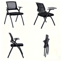 Chaise de formation en gros avec tableau d'écriture, chaise de bureau pliable en maille pour personnel, chaise de conférence et de loisirs