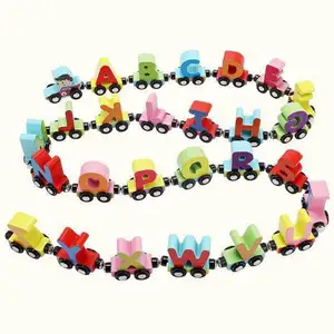 Diskon besar mainan edukasi ramah lingkungan huruf magnet kayu kereta kecil spirelzeug Joule mainan Enfant untuk anak-anak laki-laki perempuan