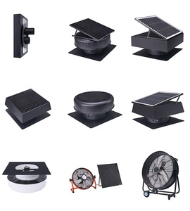 60W Solar Fan with Solar 2500m3/h Auto Hybrid Power 14 Inch Square Solar Exhaust Fan for Greenhouse and Attic - Product Image 6