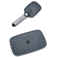 SS-1292 avancé bouton rotatif à quatre fonctions ensemble de douche cascade affichage numérique intelligent système de robinet en laiton pistolet gris
