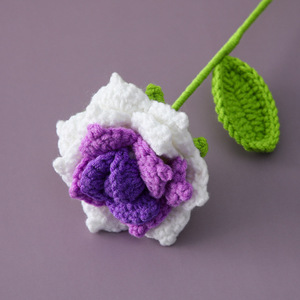 Wedding Couple Lovers Gift Flowers <b>Wool</b> Crochet Gradient Roses Custom Colorful Hand Knitted Bouquet - Product Image 6