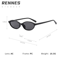 Lunettes de soleil vintage unisexes de haute qualité modèle Rennes 13137, verres multicolores UV400, monture ovale à bordure complète, protection UV %