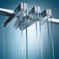 Puerta Plegable de Cristal para Exterior, Puerta de Vidrio Plegable sin Marco, de Aleación de Aluminio, Impermeable e Insonorizada para Apartamento, Balcón, Jardín