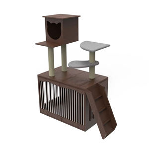 Harga kompetitif furnitur hewan peliharaan mewah kayu rumah kucing dengan Sisal menggaruk Post kucing menara Kondominium memanjat bingkai dalam ruangan kucing pohon - Product Image 3