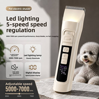 Tondeuse à poils pour chats sans fil, à vitesse réglable, avec lame arrondie anti-rayures, en ABS, lumière LED, affichage numérique, silencieuse, pour toilettage