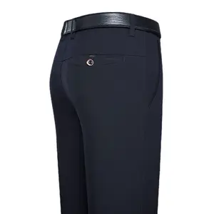 ชุดสูทผ้าฝ้ายสีดำมีแถบข้างสำหรับผู้ชาย,จั๊มสูทชิโนกางเกงแบบปรับขนาดได้กางเกงลำลอง