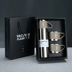 Vacuum insulated Flask Set Stainless Steel Vacuum Bottle With Cup 500Ml Water Bottle Gift Set For Outdoor Sports Camping