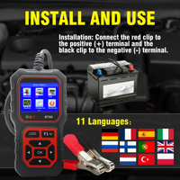 Analizador de Baterías Automotriz Digital BT60 12V/24V, Herramienta de Diagnóstico para Autos, Camiones, Vehículos Recreativos