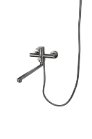 Ensemble de robinetterie de douche murale moderne en acier inoxydable à poignée unique, design épuré pour la maison et les hôtels