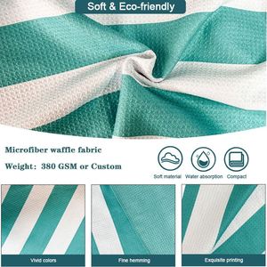Serviette de plage en microfibre gaufrée personnalisée, en plastique recyclé, pour extérieur, gym, fitness, yoga, serviette en microfibre gaufrée de haute qualité - Product Image 2