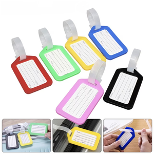 Étiquettes <span class=keywords><strong>de</strong></span> <span class=keywords><strong>bagages</strong></span> vierges à prix abordable pour voyage, personnalisables avec logo, en plastique, pour valises et <span class=keywords><strong>bagages</strong></span> - Product Image 1