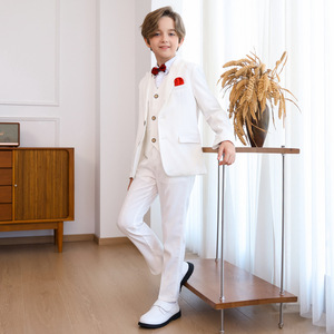 Traje de Caballero para Niños, Estilo Británico con Flores, Traje de Boda para Niño, Disfraz para Actuaciones, Esmoquin para Adolescentes, Traje Elegante para Niño - Product Image 4