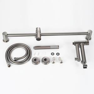 ชุดฝักบัวอาบน้ำสีเทากันเมทัลแบบข้ามพรมแดน 3.5-4.9 แกลลอนต่อนาที วาล์วเซรามิก หัวฉีดแบบฝน ปรับความสูงได้ - Product Image 4