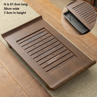 Plateau à thé en bambou naturel avec drainage, plateau à thé en bois pour usage domestique, plateau à thé Kung Fu pour le bureau