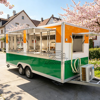 Grande remorque alimentaire remorquable, camion de crème glacée matcha entièrement équipé, remorque mobile pour événements à vendre en Europe, remorque alimentaire commerciale