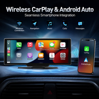 Écran tactile IPS sans fil de 10,26 pouces pour voiture avec Android Auto, Carplay, GPS, suivi de conduite, lecteur multimédia, appels Bluetooth et caméra