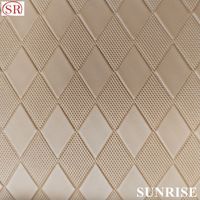Tissu en PVC gaufré en cuir PU à motif diamant pour l'extérieur, idéal pour les bagages, les trousses de maquillage et les étuis de téléphone – Stock usine