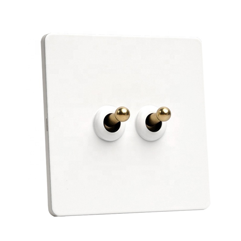 Retro Metal Gold Brass Lever White