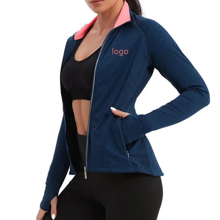 Autumn Women Gym Comfortable Full Zipper Yoga Jacket Ladies Fast Dry Long Sleeve Sports Active Clothes Fitness Slim Top