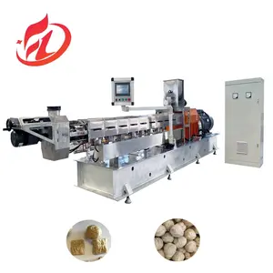 Automatische strukturierte soja-fleischstücke nuggets lebensmittelherstellungs-extruder-maschine sojabohnen-protein-isoliermaschine