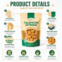 Sachet d'emballage alimentaire personnalisé imprimé, refermable avec fermeture éclair, souple et sur mesure