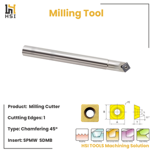 Fraise à chanfreiner à petit trou série <span class=keywords><strong>SB</strong></span>, fraise à chanfreiner et à rainurer à 45 degrés pour fraises à rainurer CNC pour plaquettes carrées SPMW - Product Image 2