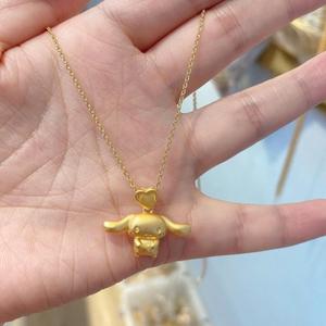 Sanrio Cinnamon Dog Pendant Necklace Gold Cartoon Animal Zodiac Women's Clavicle Chain Everyday Wear - Product Image 2