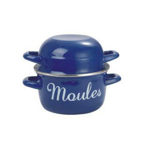 CHL 20cm 26cm 30cm Custom logo Printing Restaurant Hotel Seafood Cooking Seafood Blue Enamel Shellfish <strong>Mussel</strong> Olla <strong>Pot</strong> with Lid - Product Image 2